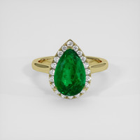 2.97 Ct. Emerald Ring, 18K Yellow Gold 1