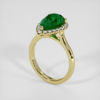 2.97 Ct. Emerald Ring, 18K Yellow Gold 2