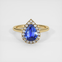 2.01 Ct. Blue Sapphire Ring, 18K Yellow Gold 1