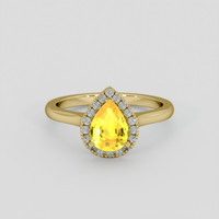 1.25 Ct. Yellow Sapphire Ring, 18K Yellow Gold 1