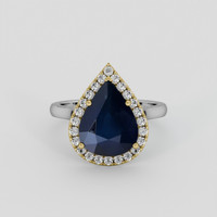 5.15 Ct. Blue Sapphire Ring, 18K Yellow & White 1