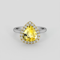 2.88 Ct. Yellow Sapphire Ring, 18K Yellow & White 1