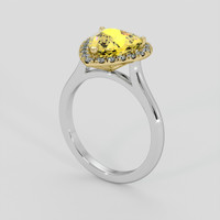 2.88 Ct. Yellow Sapphire Ring, 18K Yellow & White 2