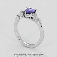1.19 Ct. Violet Sapphire Ring, 10K White Gold 2