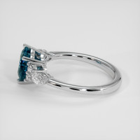 2.40 Ct. Greenish Blue Sapphire Ring, 14K White Gold 4