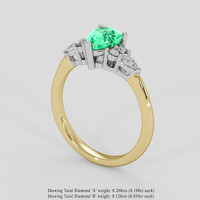 1.01 Ct. Emerald Ring, 18K White & Yellow 2