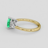 1.01 Ct. Emerald Ring, 18K White & Yellow 4