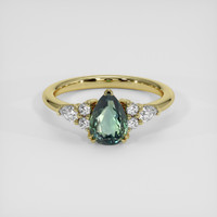 1.51 Ct. Bluish Green Sapphire Ring, 14K Yellow Gold 1