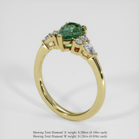 1.51 Ct. Bluish Green Sapphire Ring, 14K Yellow Gold 2