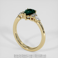 1.30 Ct. Bluish Green Sapphire Ring, 14K Yellow Gold 2