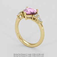 2.19 Ct. Pink Sapphire Ring, 14K Yellow Gold 2