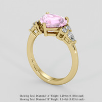 3.13 Ct. Pink Sapphire Ring, 14K Yellow Gold 2