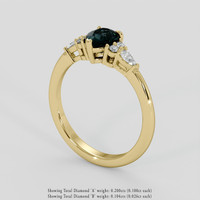 1.24 Ct. Greenish Blue Sapphire Ring, 14K Yellow Gold 2