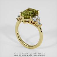 6.05 Ct. Yellowish Green Sapphire Ring, 14K Yellow Gold 2