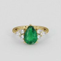 2.04 Ct. Emerald Ring, 18K Yellow Gold 1