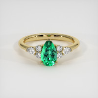 0.95 Ct. Emerald Ring, 18K Yellow Gold 1