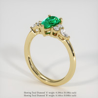 0.95 Ct. Emerald Ring, 18K Yellow Gold 2