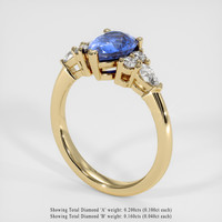 1.49 Ct. Blue Sapphire Ring, 18K Yellow Gold 2