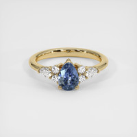0.92 Ct. Blue Sapphire Ring, 18K Yellow Gold 1