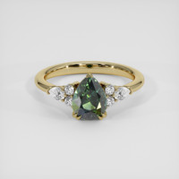 2.04 Ct. Green Sapphire Ring, 18K Yellow Gold 1