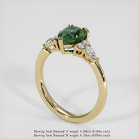 2.04 Ct. Green Sapphire Ring, 18K Yellow Gold 2