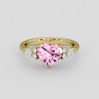 2.19 Ct. Pink Sapphire Ring, 18K Yellow Gold 1