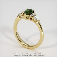 1.14 Ct. Green Sapphire Ring, 18K Yellow Gold 2