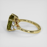6.05 Ct. Yellowish Green Sapphire Ring, 18K Yellow Gold 4