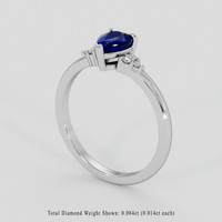 0.93 Ct. Blue Sapphire Ring, Platinum 950 2