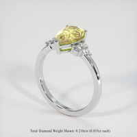 2.22 Ct. Yellow Sapphire Ring, Platinum 950 2