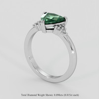 1.40 Ct. Bluish Green Sapphire Ring, Platinum 950 2