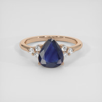 1.94 Ct. Blue Sapphire Ring, 14K Rose Gold 1