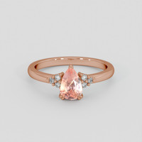 1.06 Ct. Padparadscha Sapphire Ring, 14K Rose Gold 1