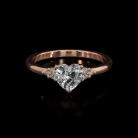 1.10 Ct. White Sapphire Ring, 14K Rose Gold 1