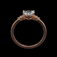 1.10 Ct. White Sapphire Ring, 14K Rose Gold 3