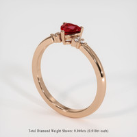 0.67 Ct. Ruby Ring, 18K Rose Gold 2