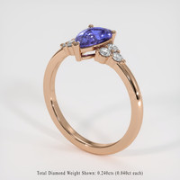 1.30 Ct. Violet Sapphire Ring, 18K Rose Gold 2