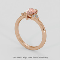 1.06 Ct. Padparadscha Sapphire Ring, 18K Rose Gold 2