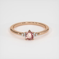 0.49 Ct. Padparadscha Sapphire Ring, 18K Rose Gold 1