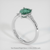 1.43 Ct. Bluish Green Sapphire Ring, 10K White Gold 2