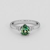 1.02 Ct. Bluish Green Sapphire Ring, 10K White Gold 1