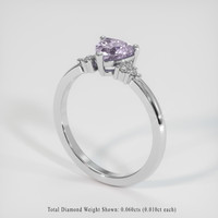 0.98 Ct. Purple Sapphire Ring, 10K White Gold 2