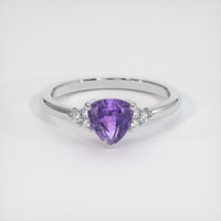1.18 Ct. Purple Sapphire Ring, 10K White Gold 1