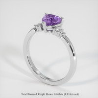 1.18 Ct. Purple Sapphire Ring, 10K White Gold 2