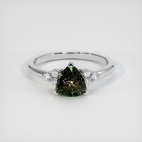 1.53 Ct. Greenish Brown Sapphire Ring, 10K White Gold 1