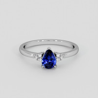 0.93 Ct. Blue Sapphire Ring, 14K White Gold 1