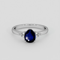 1.19 Ct. Blue Sapphire Ring, 14K White Gold 1