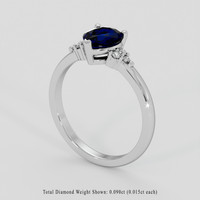 1.19 Ct. Blue Sapphire Ring, 14K White Gold 2