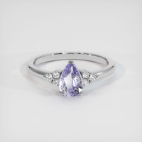 0.89 Ct. Purple Sapphire Ring, 14K White Gold 1