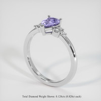 0.89 Ct. Purple Sapphire Ring, 14K White Gold 2